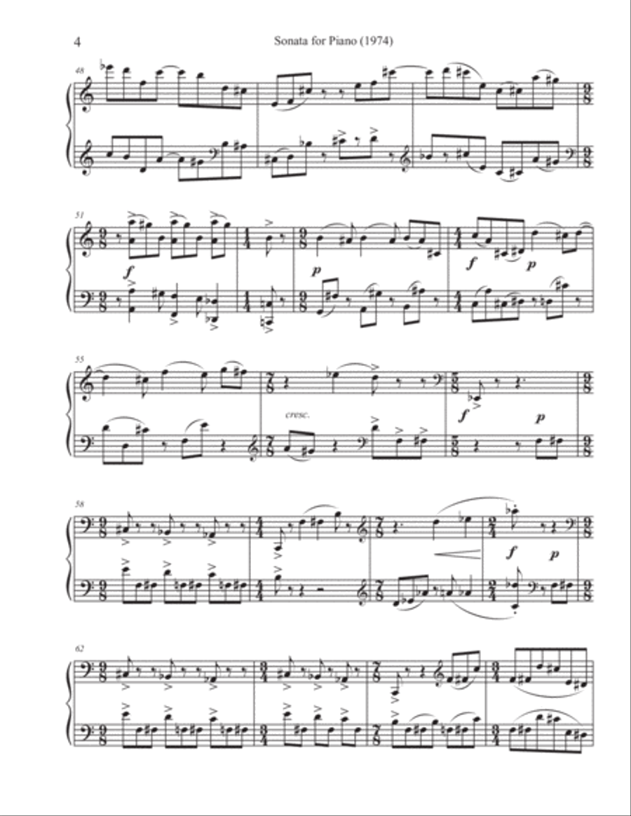 Sonata for Piano (1974) Sonata for Piano (1974) Piano Solo scores gallery preview page 4