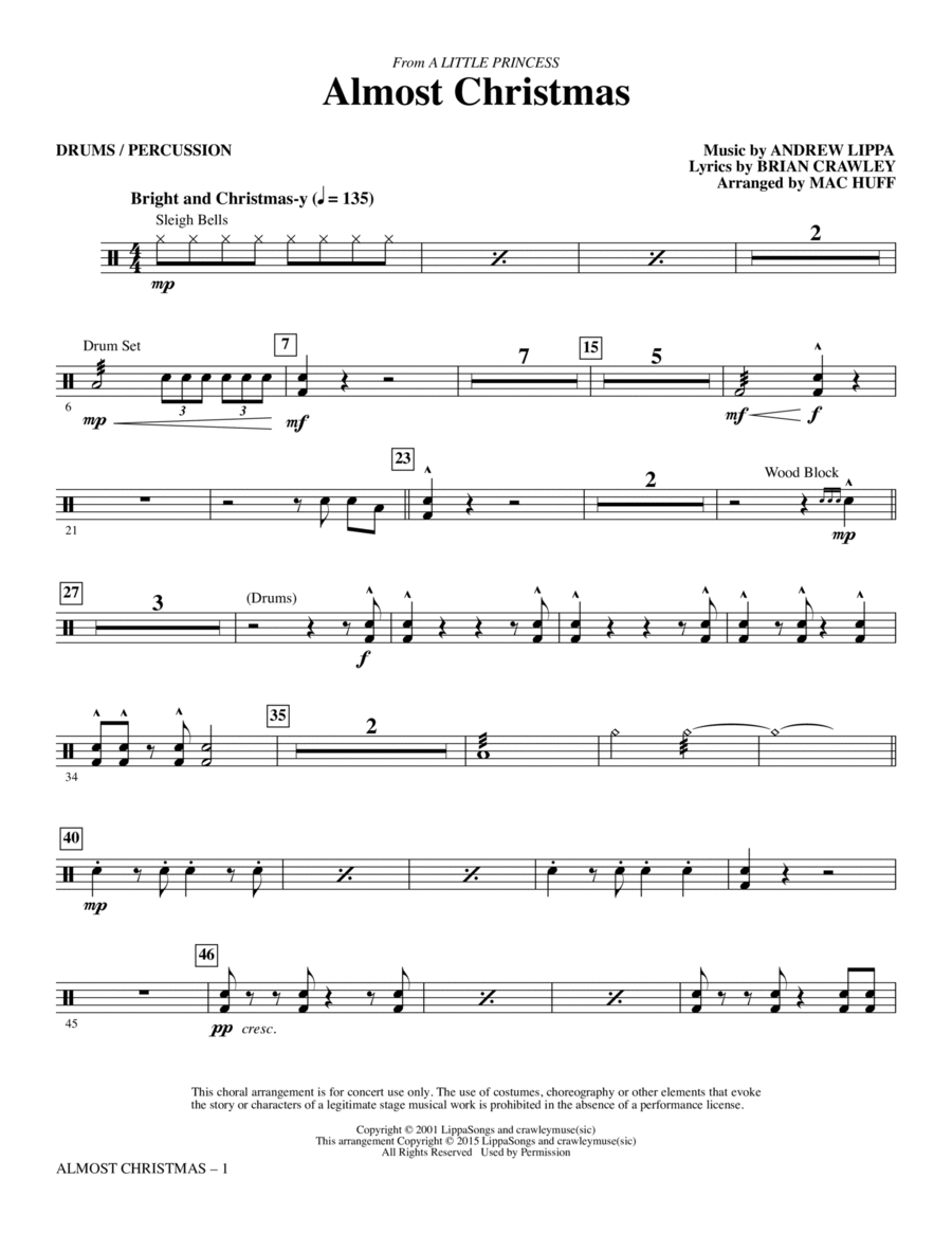 Almost Christmas - Drums & Percussion Choir scores gallery preview page 1
