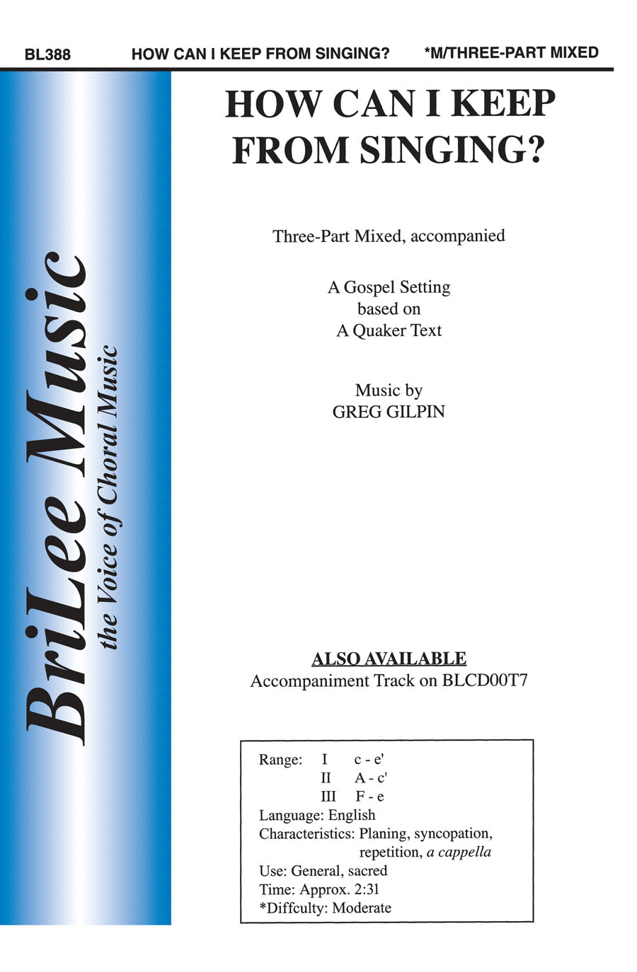 How Can I Keep From Singing? 3-Part scores gallery preview page 1