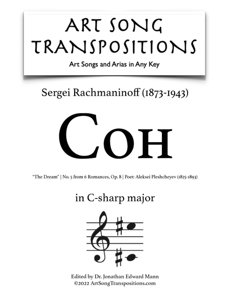 RACHMANINOFF: Сон, Op. 8 no. 5 (transposed to C-sharp major, "The Dream")
