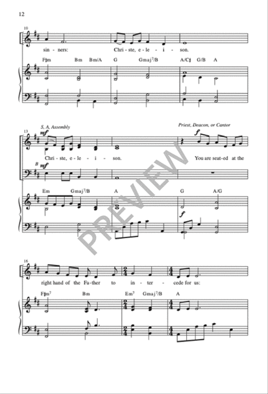 Mass of Joy and Peace, Tenth Anniversary edition - Choral / Accompaniment edition 3-Part scores gallery preview page 13