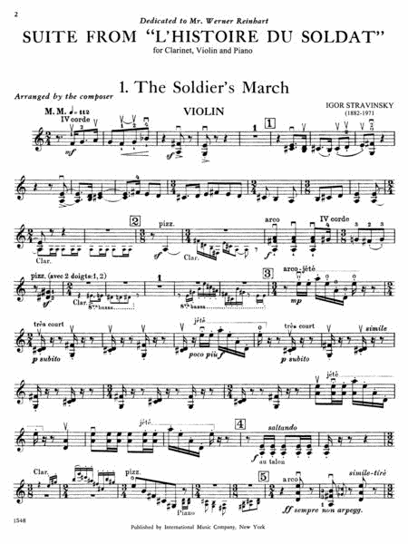 Suite from 'L'Histoire du Soldat' (for Clarinet, Violin, and Piano)