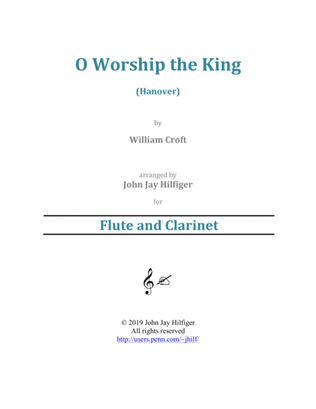 Book cover for O Worship the King for Flute and Clarinet