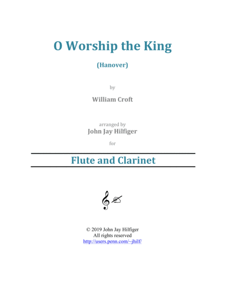O Worship the King for Flute and Clarinet image number null