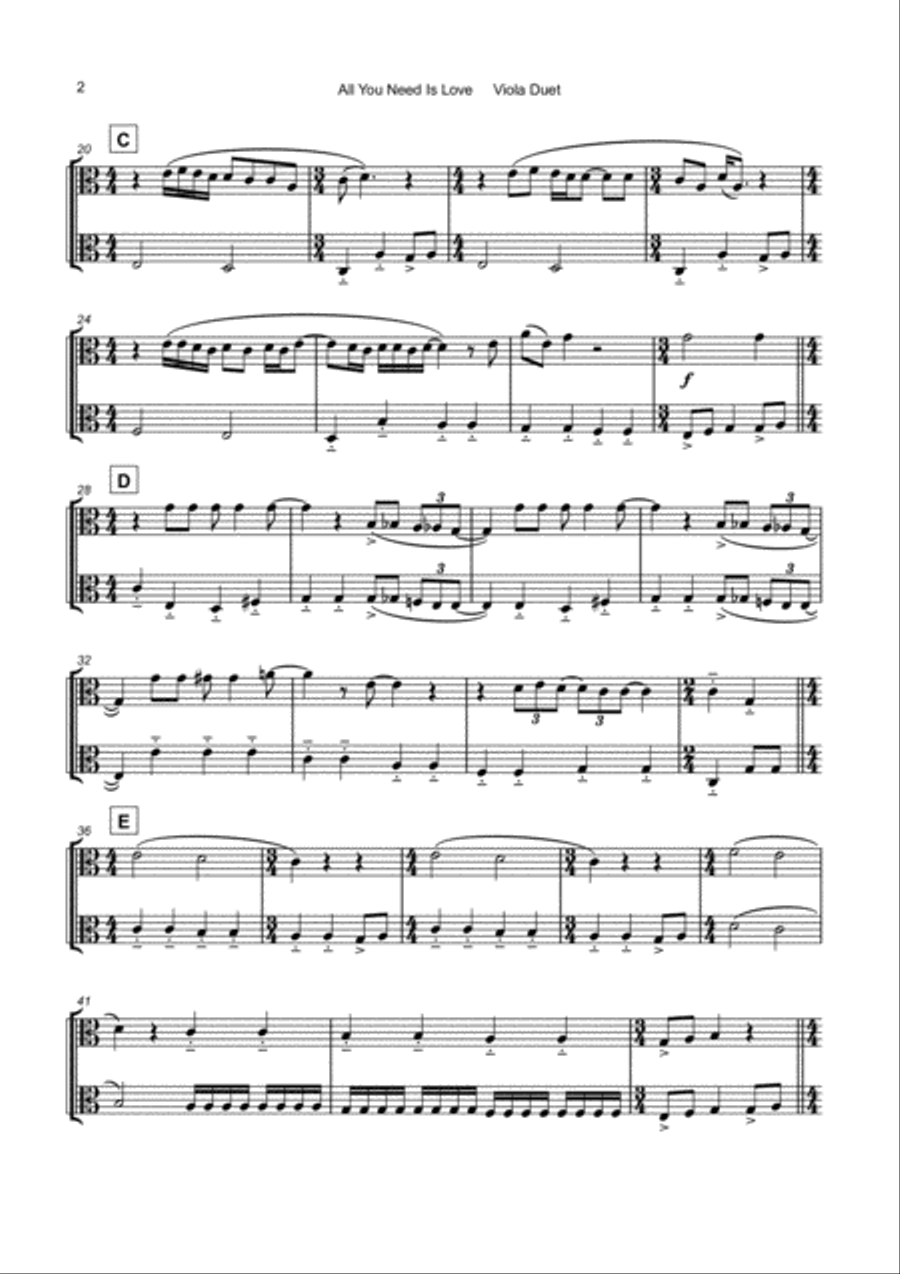 All You Need Is Love String Duet scores gallery preview page 3