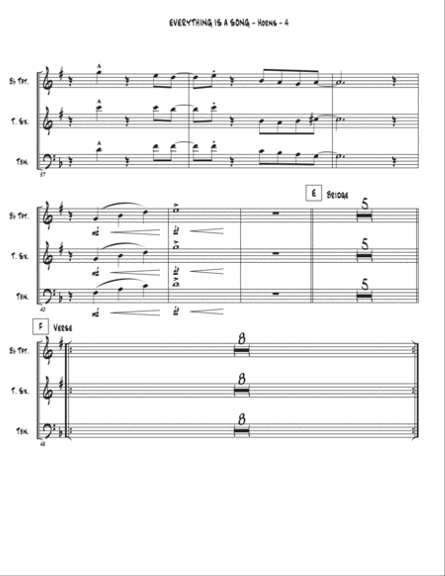 Everything Is A Song Tenor Saxophone scores gallery preview page 4