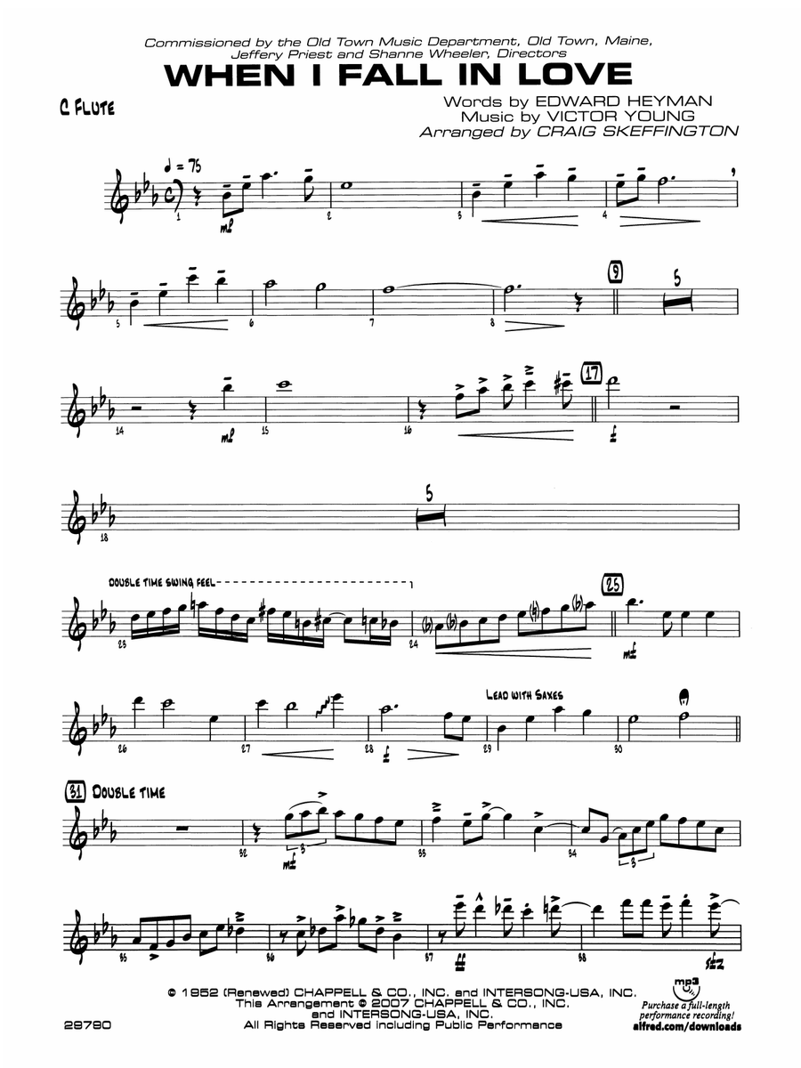 When I Fall in Love: Flute