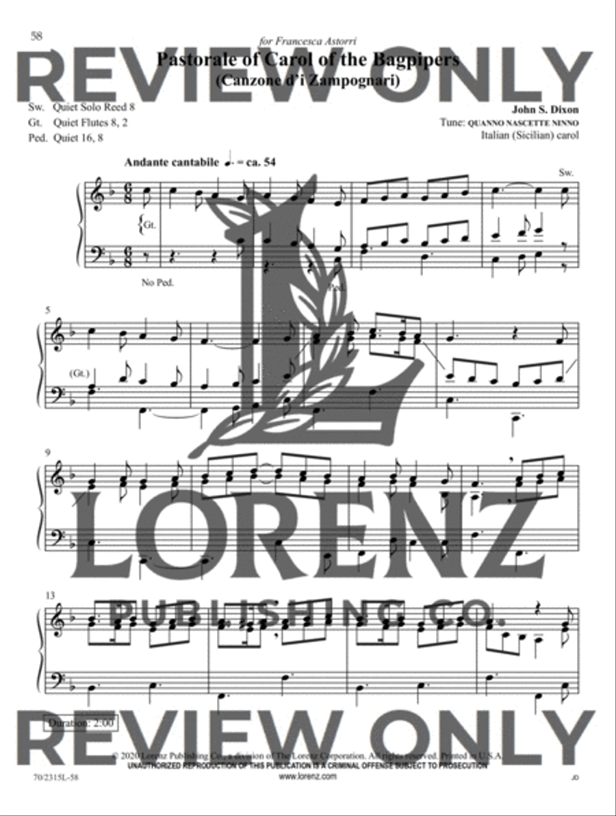 Pick Up and Play for Fall and Winter Organ Solo scores gallery preview page 15
