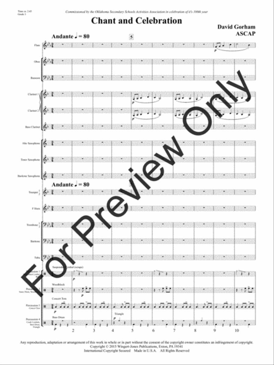 Chant and Celebration Concert Band scores gallery preview page 4