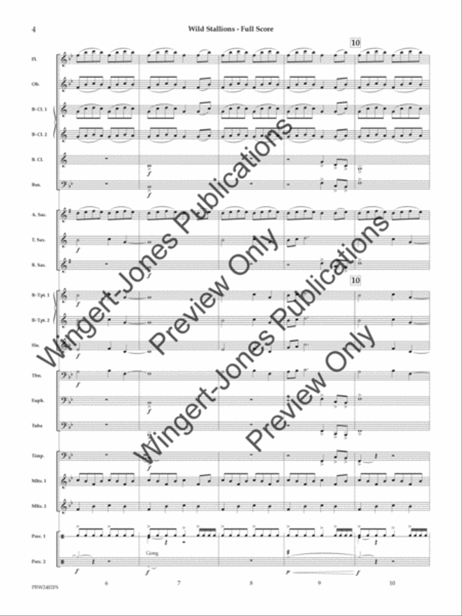 Wild Stallions (Score) Concert Band scores gallery preview page 5