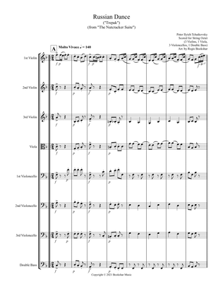 Book cover for Russian Dance ("Trepak") (from "The Nutcracker Suite") (F) (String Octet - 3 Violins, 1 Viola, 3 Cel