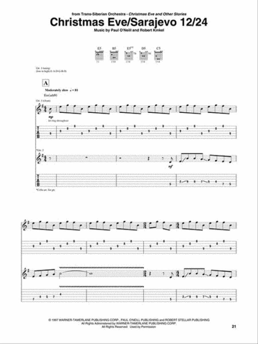 Trans-Siberian Orchestra Guitar Anthology