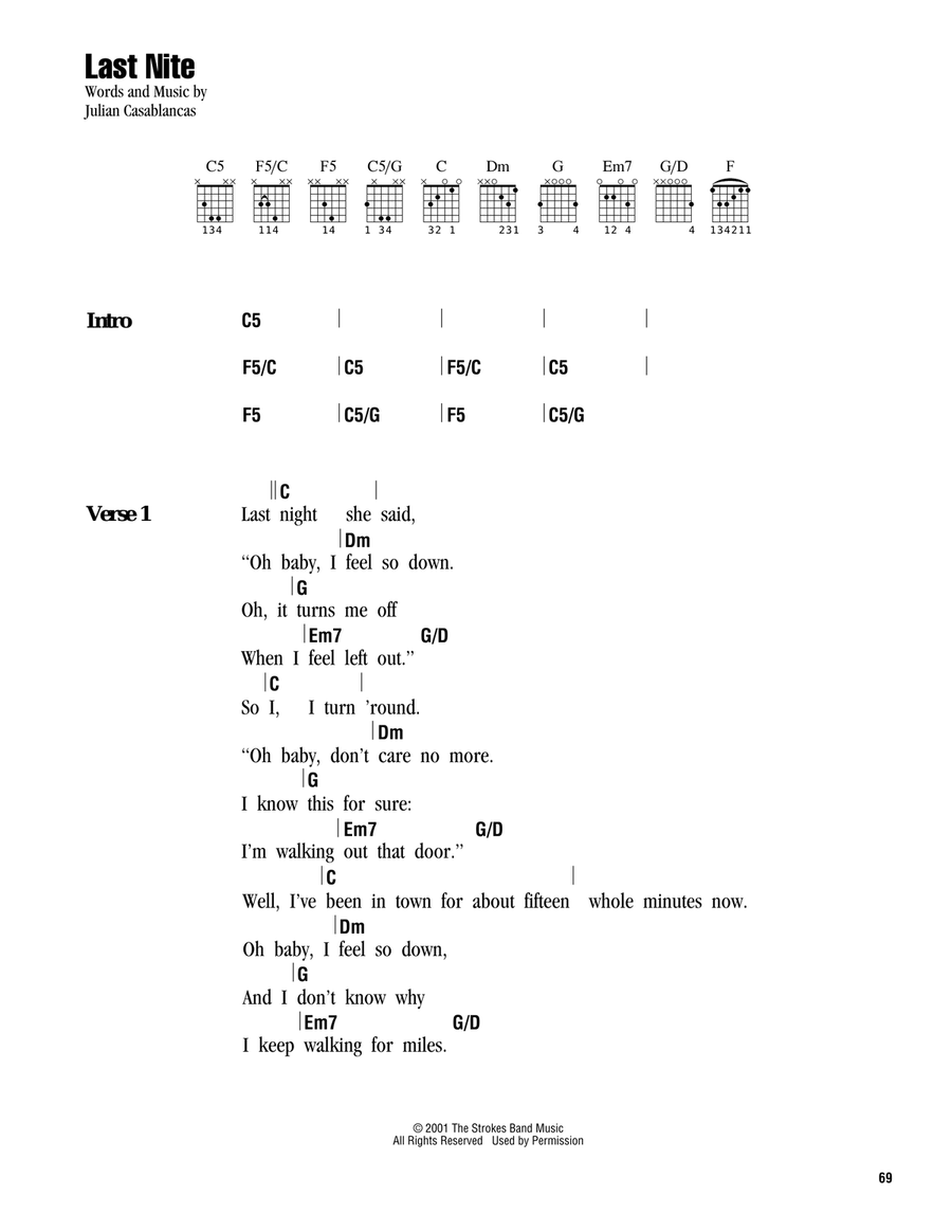 Last Nite Acoustic Guitar scores gallery preview page 1