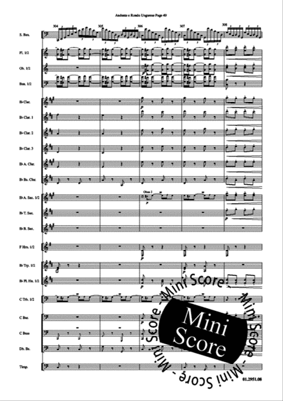 Andante e Rondo Ungarese Concert Band scores gallery preview page 53
