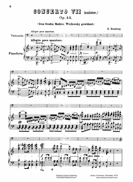 Concerto No. 7, fur das Violoncello. Zum Unterricht genau bezeichnet van Friedrich Grutzmacher. Op. 44