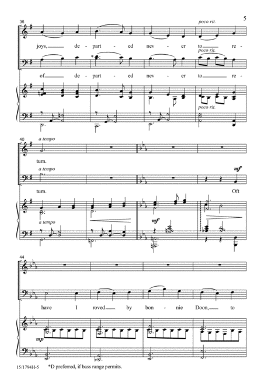 Ye Banks and Braes of Bonnie Doon 4-Part scores gallery preview page 5