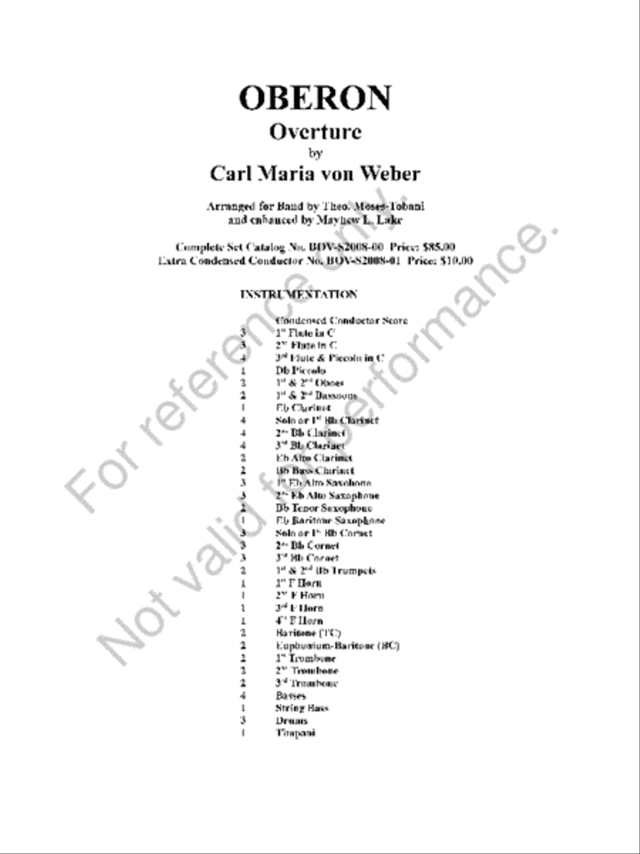 Oberon Oberon Concert Band scores gallery preview page 2
