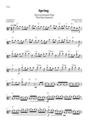 Spring - The Four Seasons for Viola Solo (G Major with chords)