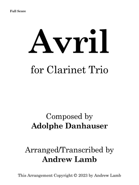 Avril (for Clarinet Trio) image number null