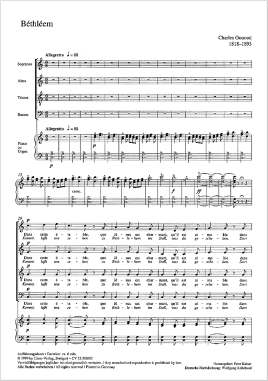 Bethlehem - Kommt, lasst uns sehen 4-Part scores gallery preview page 2