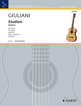 Book cover for Studies for Guitar, Op. 1b