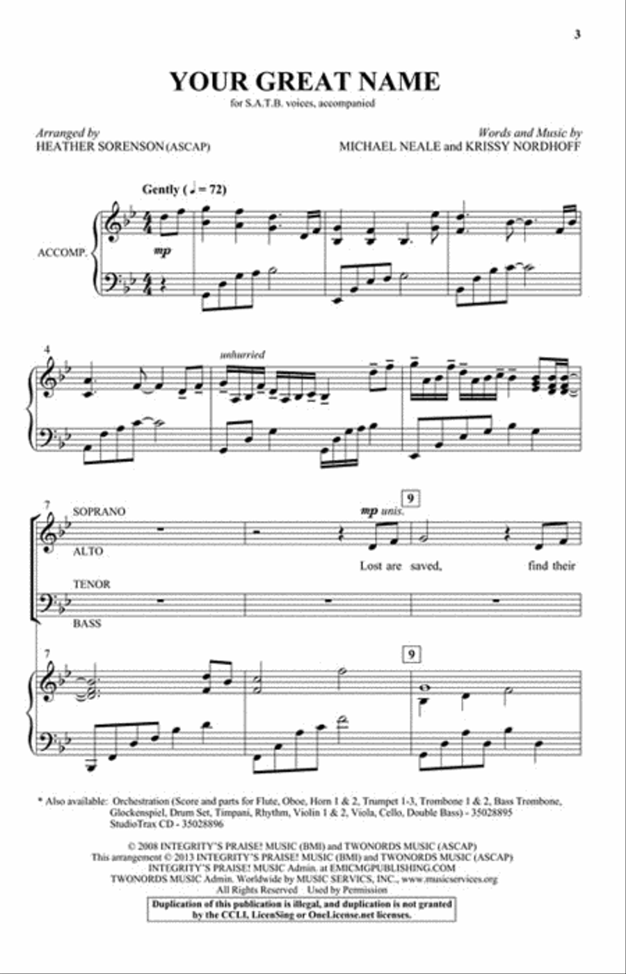 Your Great Name Accompaniment CD scores gallery preview page 2
