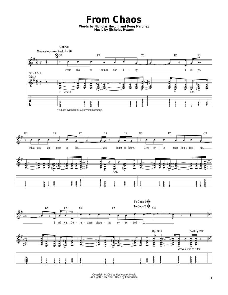 From Chaos Acoustic Guitar scores gallery preview page 1