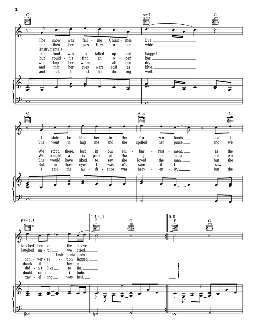 Same Old Lang Syne Piano, Vocal, Guitar scores gallery preview page 2