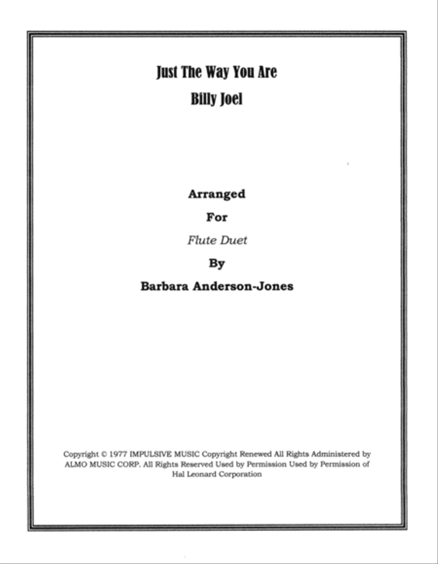 Just The Way You Are Flute Duet scores gallery preview page 1