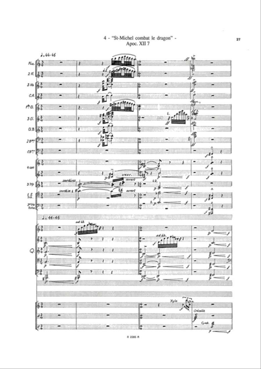 Chants de l'Apocalypse, Quintette de Cuivres Solo Set of Parts scores gallery preview page 19