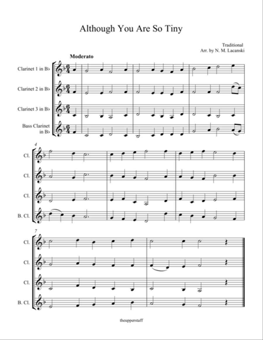 Although You Are So Tiny Although You Are So Tiny Woodwind Quartet scores gallery preview page 1