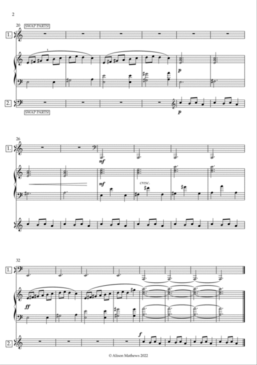 Carol of the Bells - 6 Hand Piano Piano Accompaniment scores gallery preview page 4