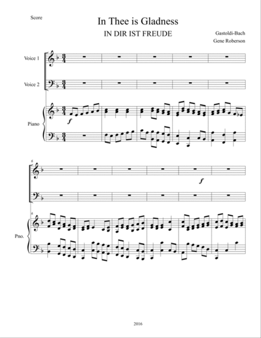 In Thee is Gladness 4-Part scores gallery preview page 2