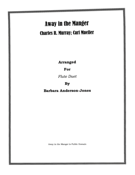Away In The Manger (Flute Duet, Score) image number null
