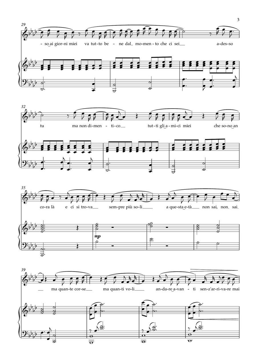 Adesso Tu Piano, Vocal scores gallery preview page 3