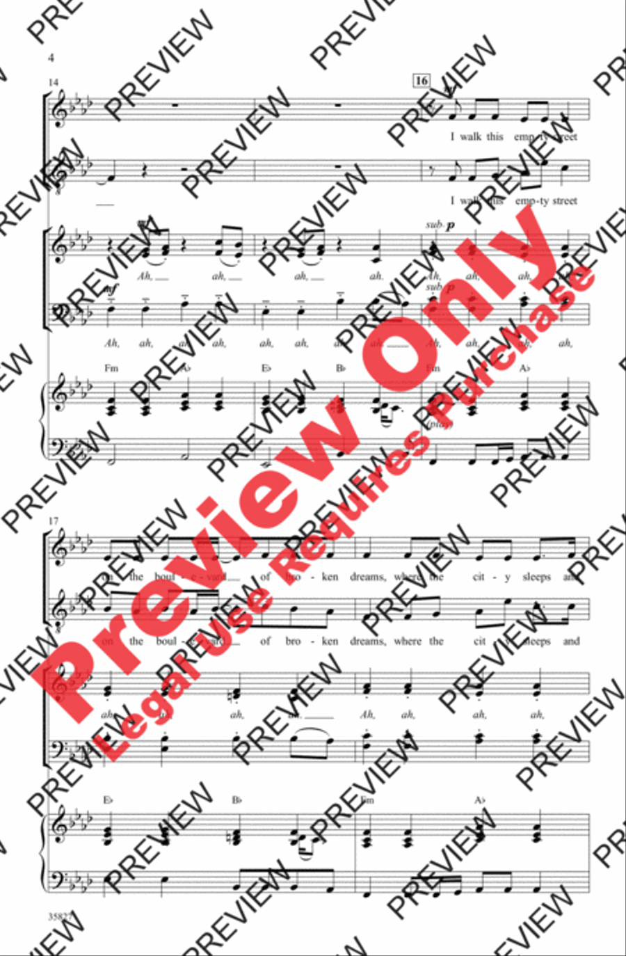 Green Day on Stage: Selections from American Idiot 4-Part scores gallery preview page 4