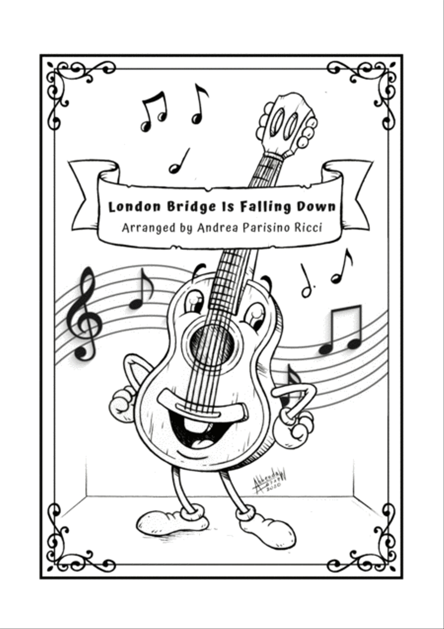 London Bridge is Falling Down - Easy Guitar Fingerstyle Song Acoustic Guitar scores gallery preview page 1