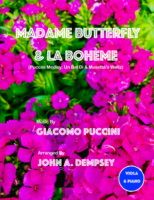 Book cover for Puccini Medley: Un Bel Di (Madame Butterfly) and Musetta's Waltz (La Boheme): Viola and Piano