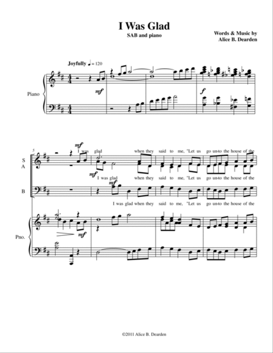 I Was Glad 3-Part scores gallery preview page 2