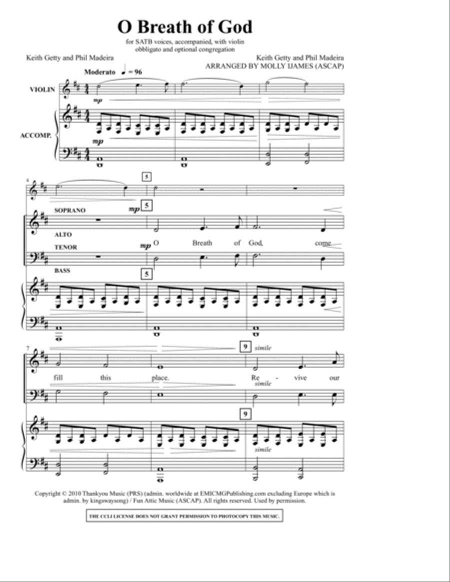 O Breath of God O Breath of God 4-Part scores gallery preview page 2