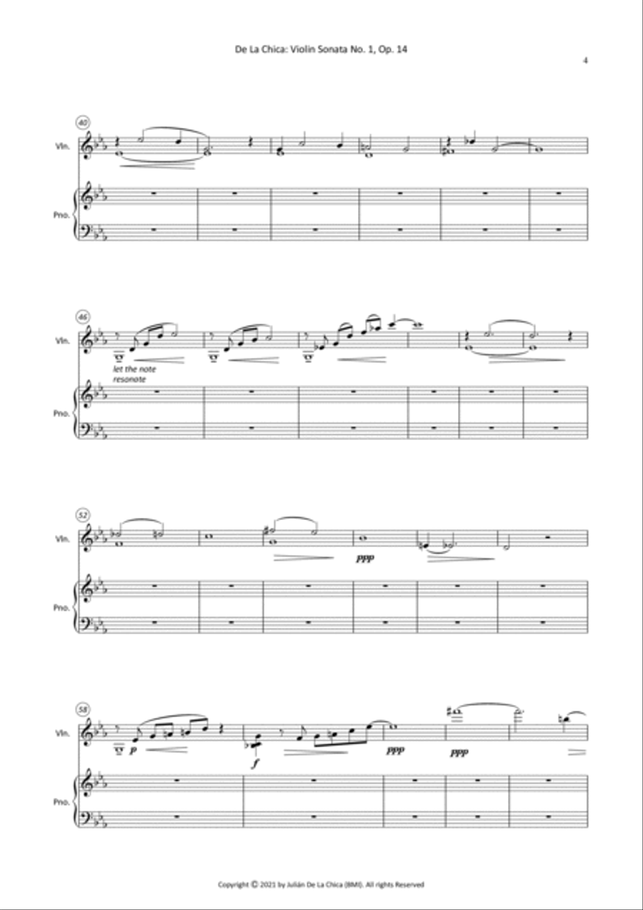 De La Chica: Violin Sonata, No. 1, Op. 14 String Duet scores gallery preview page 6