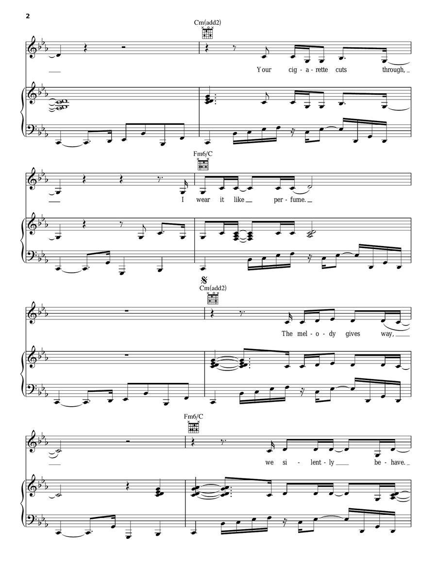 Burn Piano, Vocal, Guitar scores gallery preview page 2