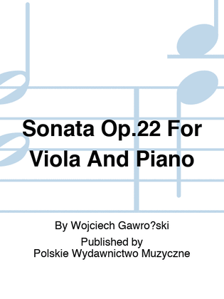 Sonata Op.22 For Viola And Piano