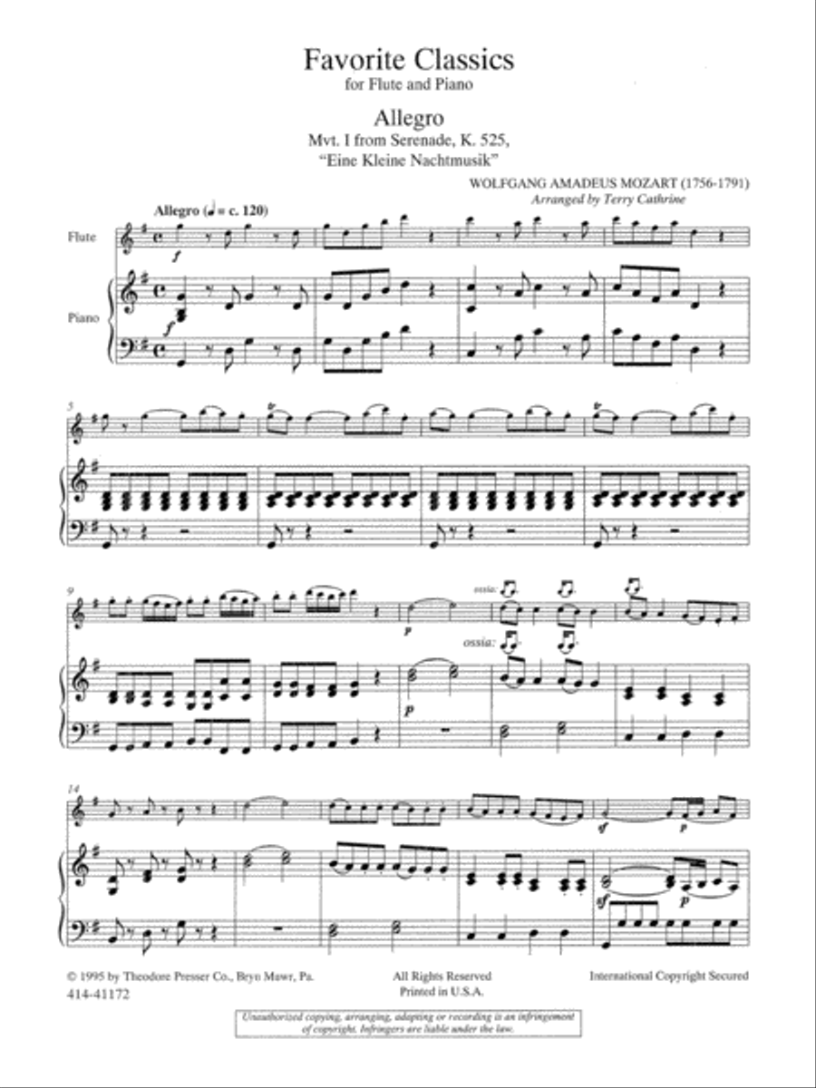 Favorite Classics for Flute and Piano Chamber Music scores gallery preview page 2