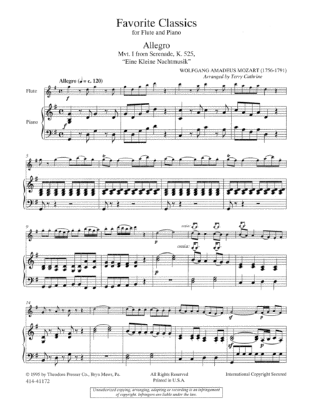 Favorite Classics for Flute and Piano