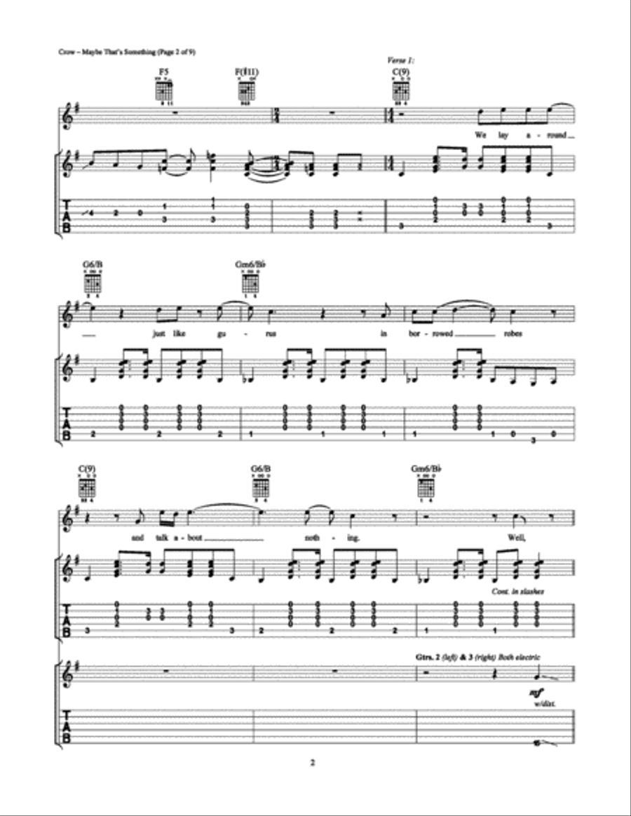Maybe That's Something Electric Guitar scores gallery preview page 2