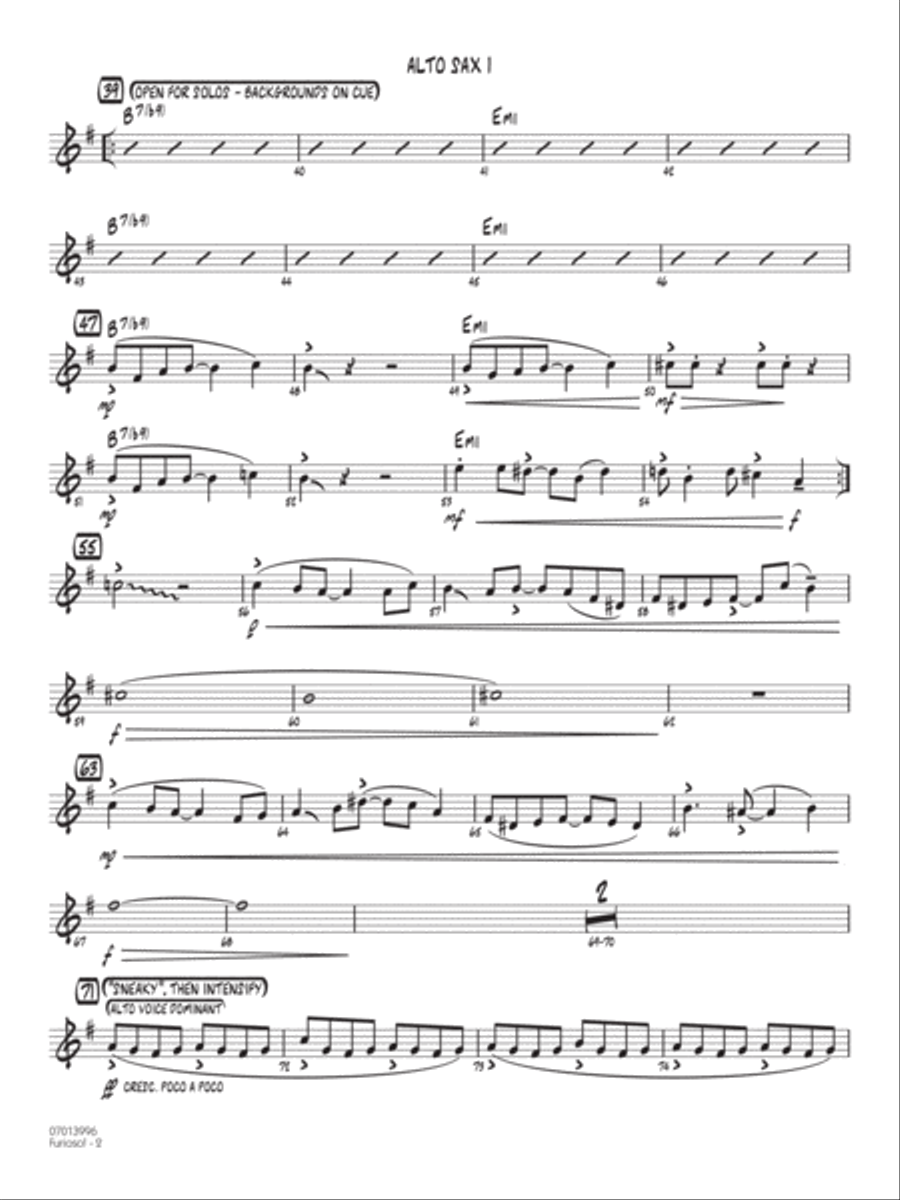 Furioso - Alto Sax 1 Jazz Ensemble scores gallery preview page 2