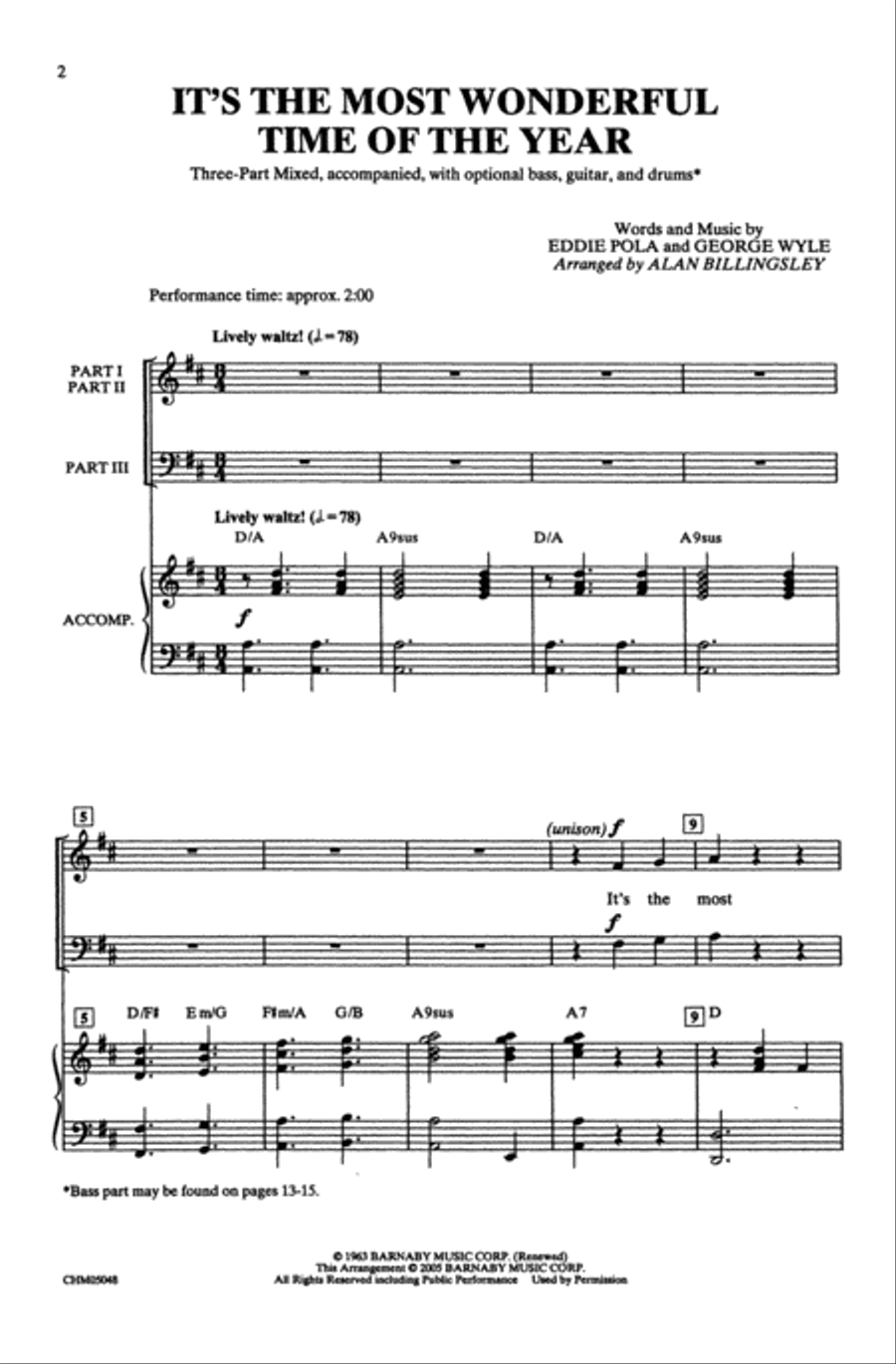 It's the Most Wonderful Time of the Year Choir scores gallery preview page 1