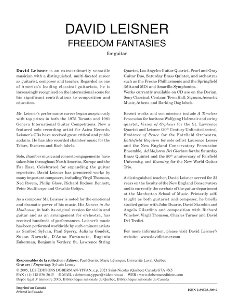 Freedom Fantasies Freedom Fantasies Classical Guitar scores gallery preview page 1