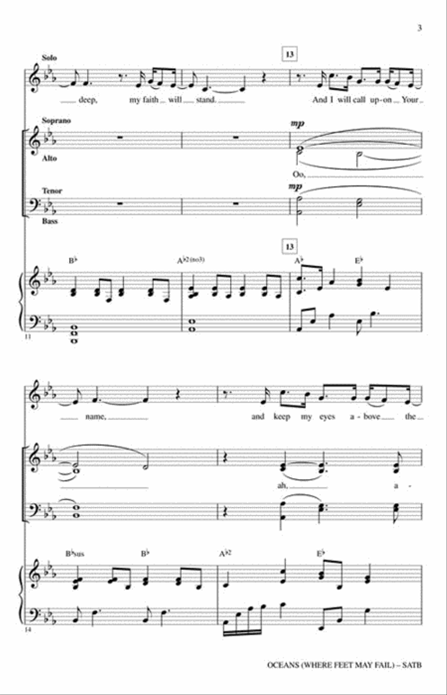 Oceans (Where Feet May Fail) 4-Part scores gallery preview page 3